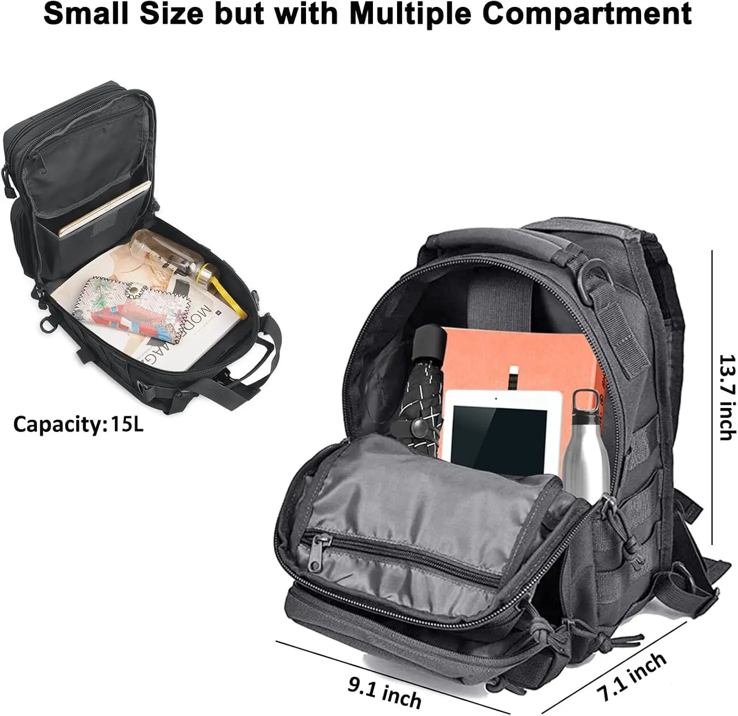 Tactical Sling Backpack Should - Edc Concealed Carry Backpack incelemesi ve fiyatı