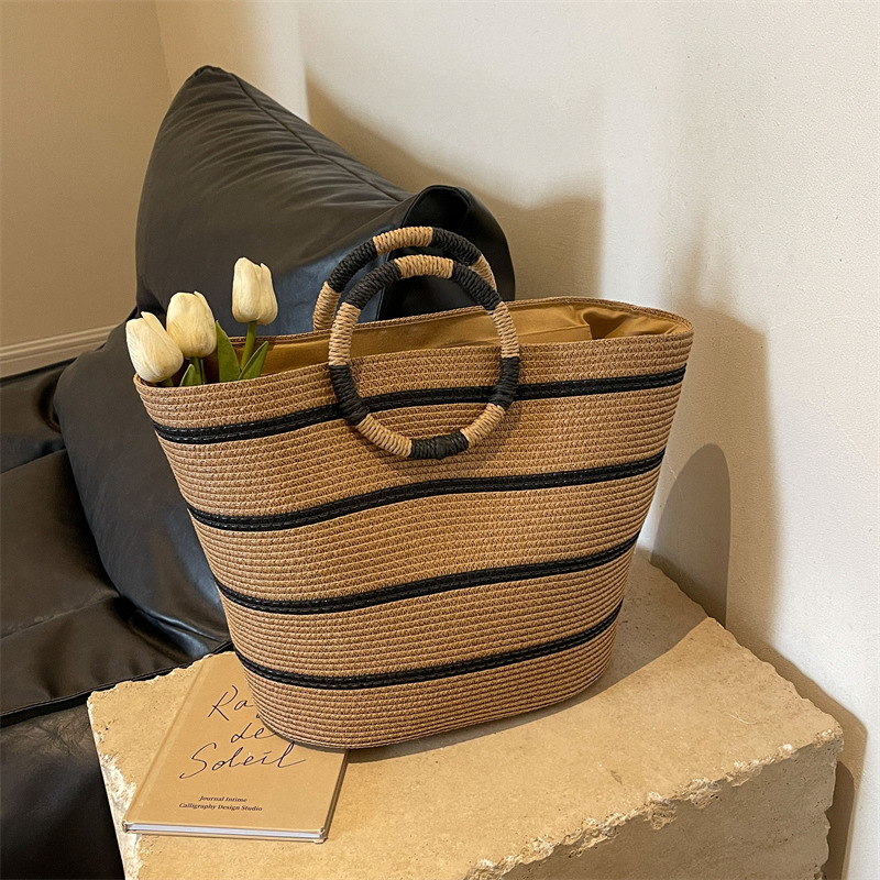 striped Tote grass woven bag s - Edc Carry Bag incelemesi ve fiyatı